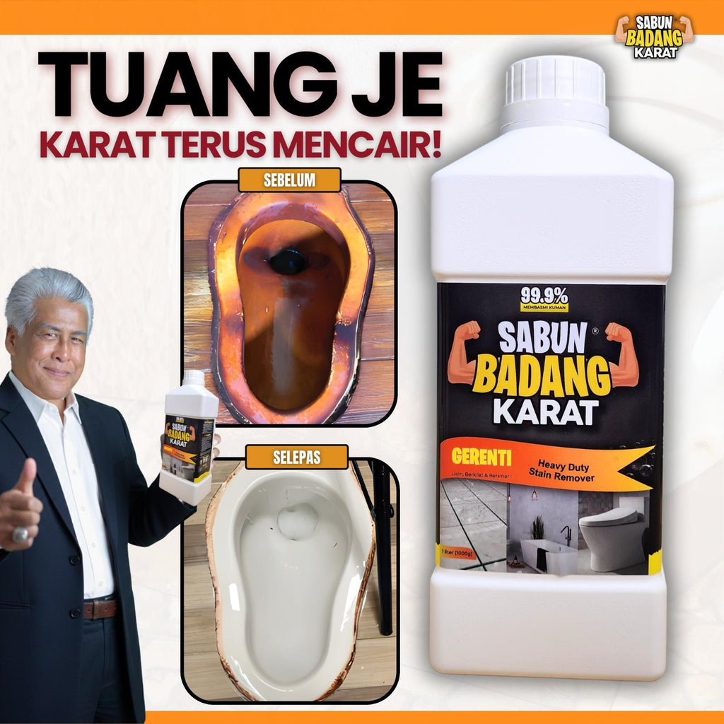 Sabun Badang Karat Viral Power Magic Instant Stain Remover Cleaner Rust Mold Lumut Kesan Daki Bintik Hitam Degil Scum Watermark Air Boring Cat Kotoran Mozaic Mozek Lantai Bathroom Bowl Tong Gas Paip Meja Batu Bengkel Dinding Pool Rumah Banjir Toilet