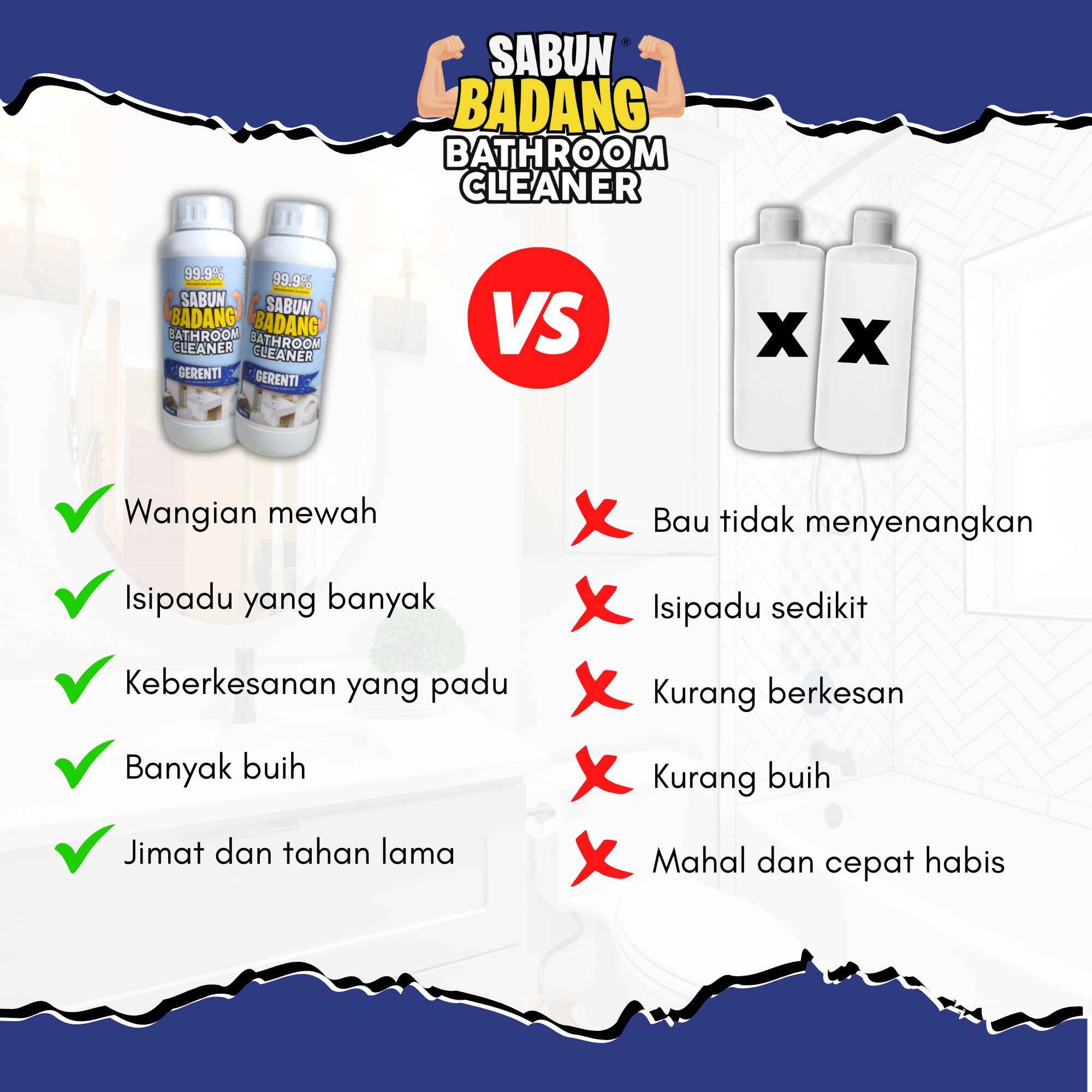 SABUN BADANG BATHROOM CLEANER - CUCIAN HARIAN | BERSIH BERSERI | MACAM BARU FREE SHIPPING