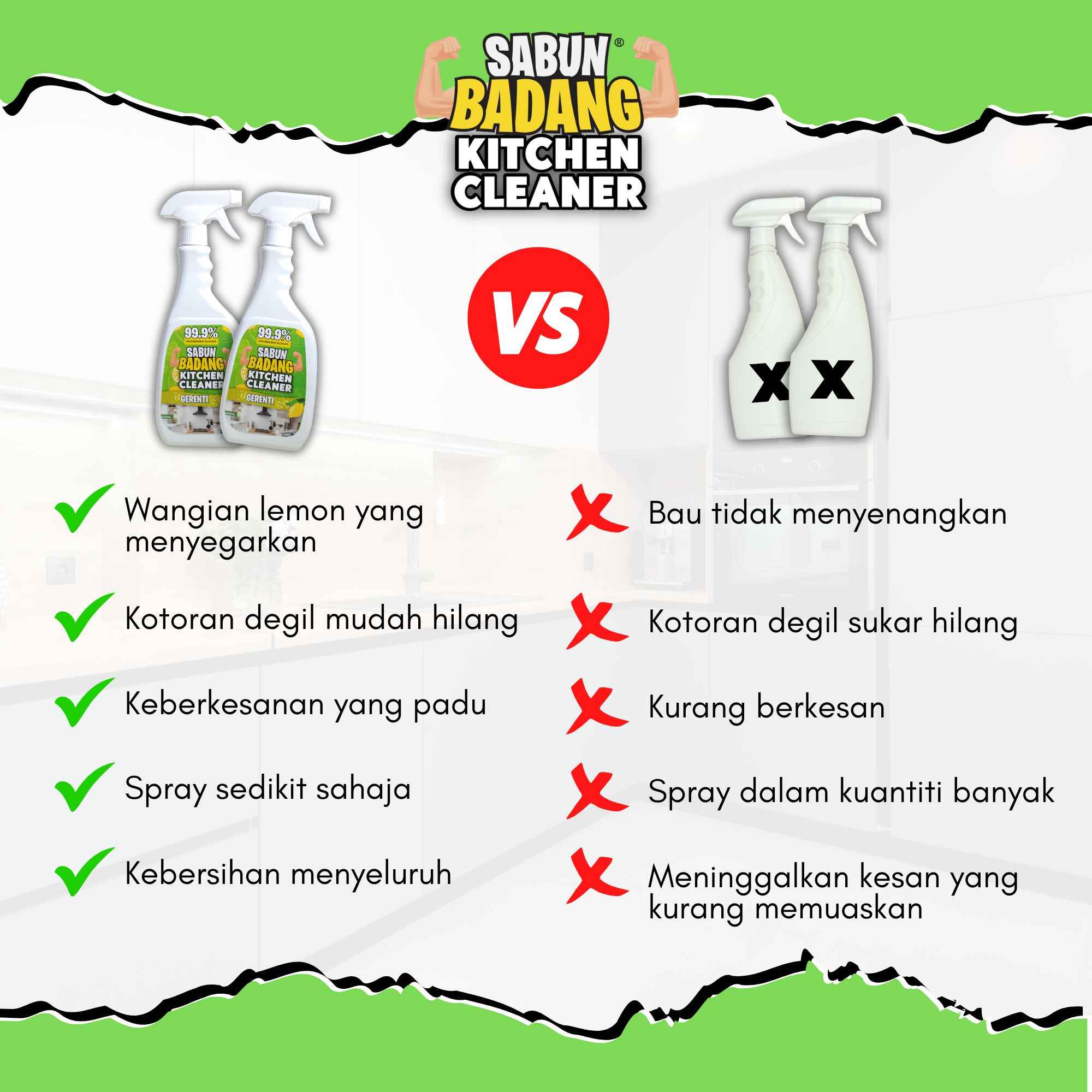 SABUN BADANG KITCHEN CLEANER - BERSIH BERSERI | LICIN | WANGI FREE SHIPPING