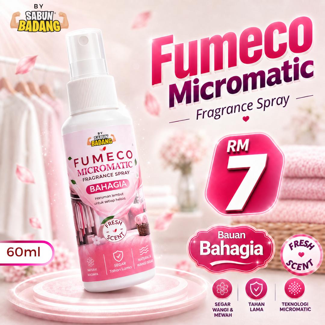 SPRAY FUMECO MICROMATIC BAHAGIA- FRAGRANCE SPRAY BY SABUN BADANG