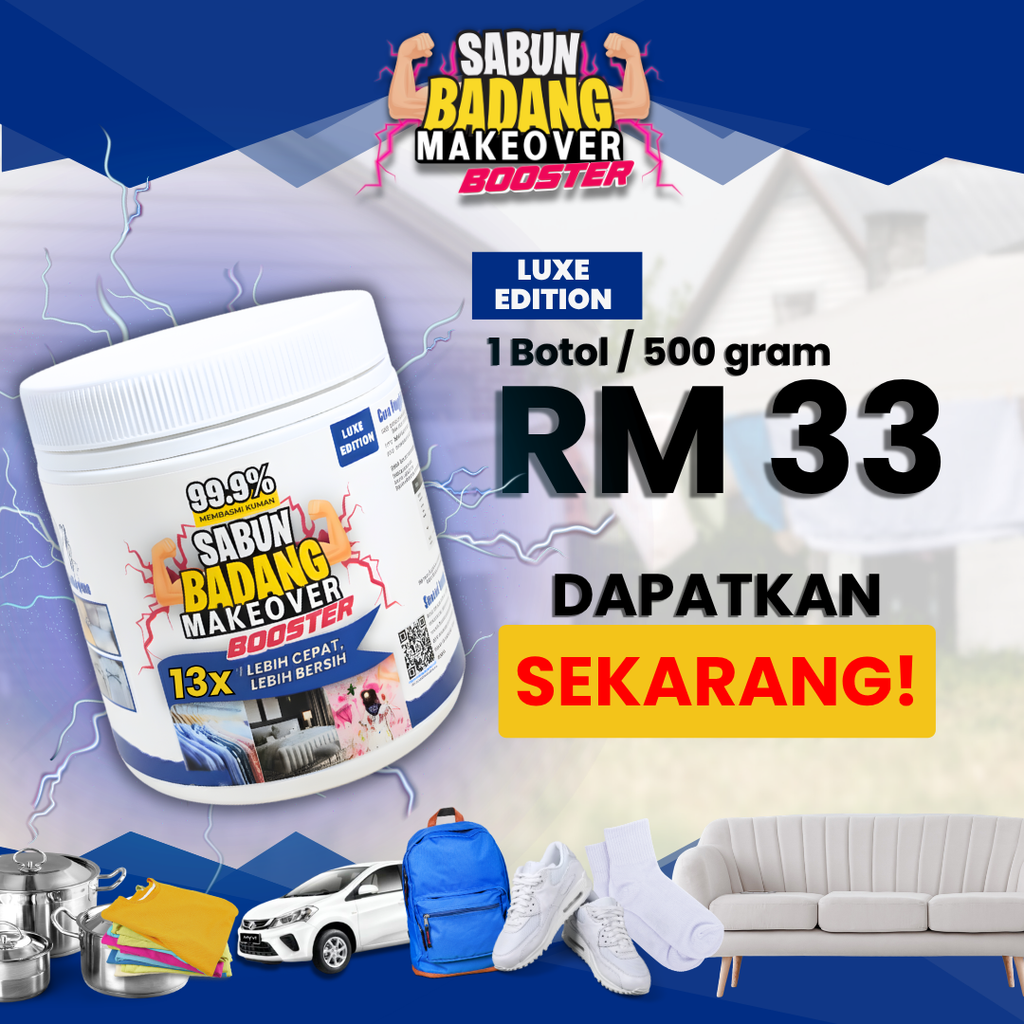 Badang Makeover Luxe Edition 500g Sabun Badang Bersih Cepat Berkesan Sesuai Untuk Semua Jenis Pakaian Rendam Tanpa Bau Hapak 13x Lebih Bersih