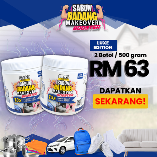 Badang Makeover Luxe Edition 500g Sabun Badang Bersih Cepat Berkesan Sesuai Untuk Semua Jenis Pakaian Rendam Tanpa Bau Hapak 13x Lebih Bersih