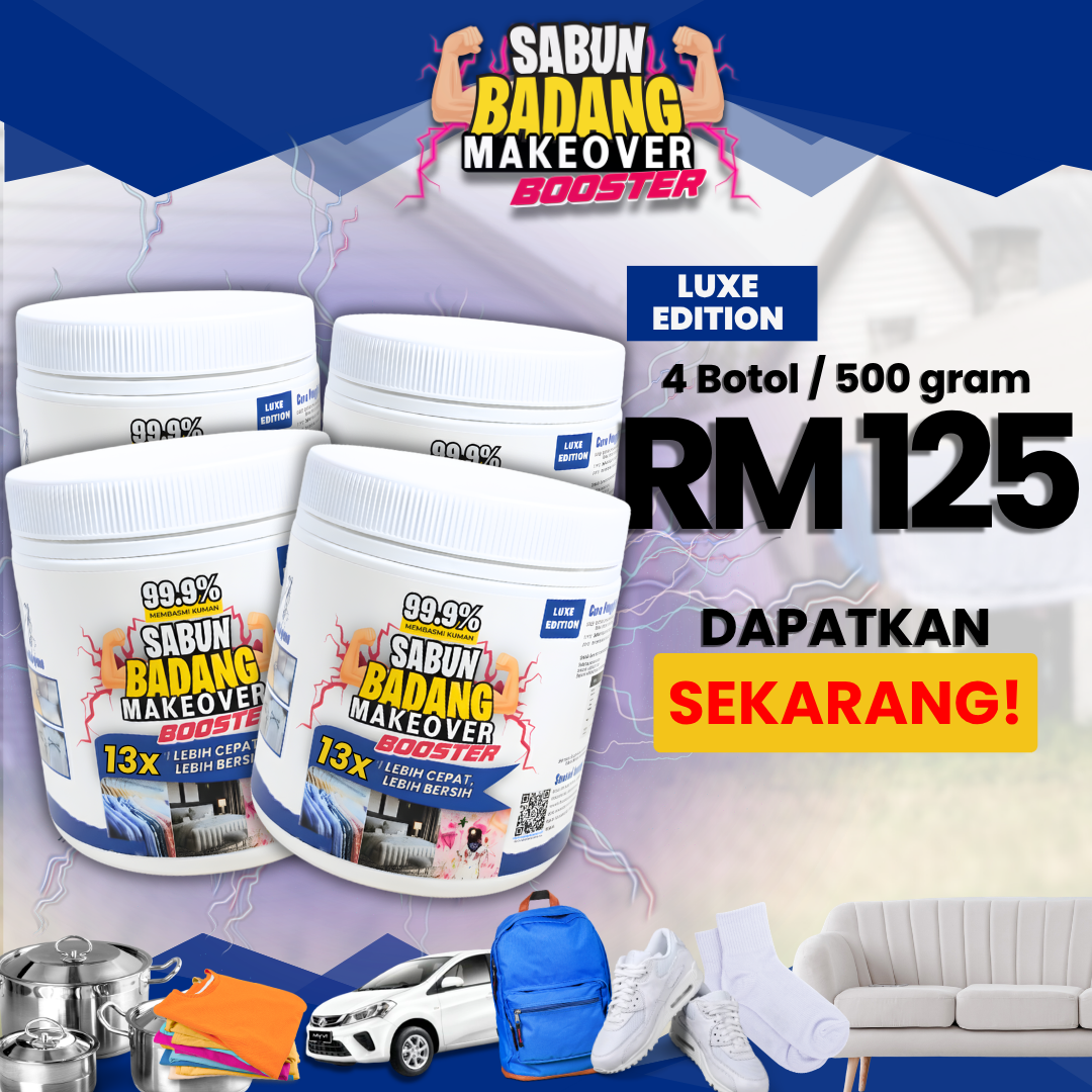 Badang Makeover Luxe Edition 500g Sabun Badang Bersih Cepat Berkesan Sesuai Untuk Semua Jenis Pakaian Rendam Tanpa Bau Hapak 13x Lebih Bersih