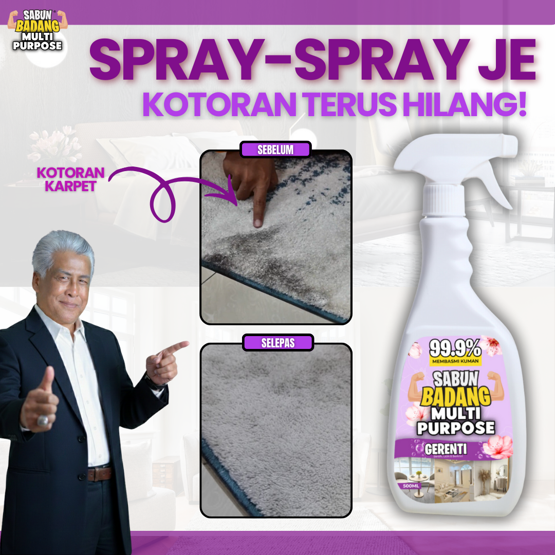 Spray multipurpose Sabun Badang Power Kesan Kotoran Tak Perlu Sental Sesuai Untuk Kesan Tompok hitam Di Kerusi Soda Car Seat Muntah Susu Kerusi Office Lipstick Tompoh Putih Sofa Velvet