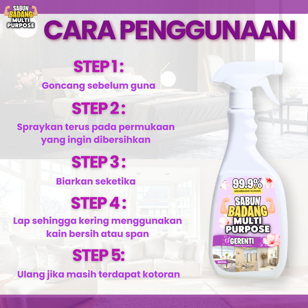 Spray multipurpose Sabun Badang Power Kesan Kotoran Tak Perlu Sental Sesuai Untuk Kesan Tompok hitam Di Kerusi Soda Car Seat Muntah Susu Kerusi Office Lipstick Tompoh Putih Sofa Velvet