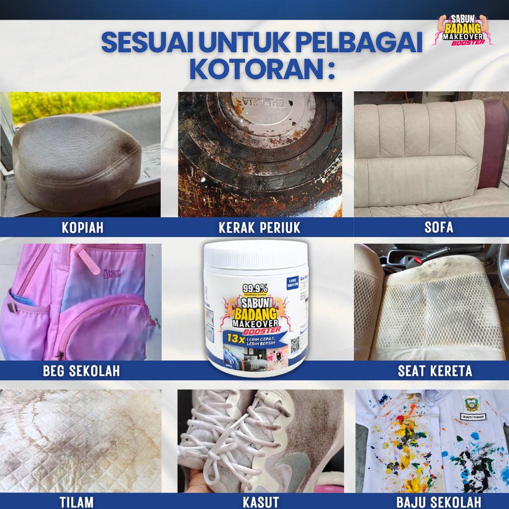 Badang Makeover Luxe Edition 500g Sabun Badang Bersih Cepat Berkesan Sesuai Untuk Semua Jenis Pakaian Rendam Tanpa Bau Hapak 13x Lebih Bersih