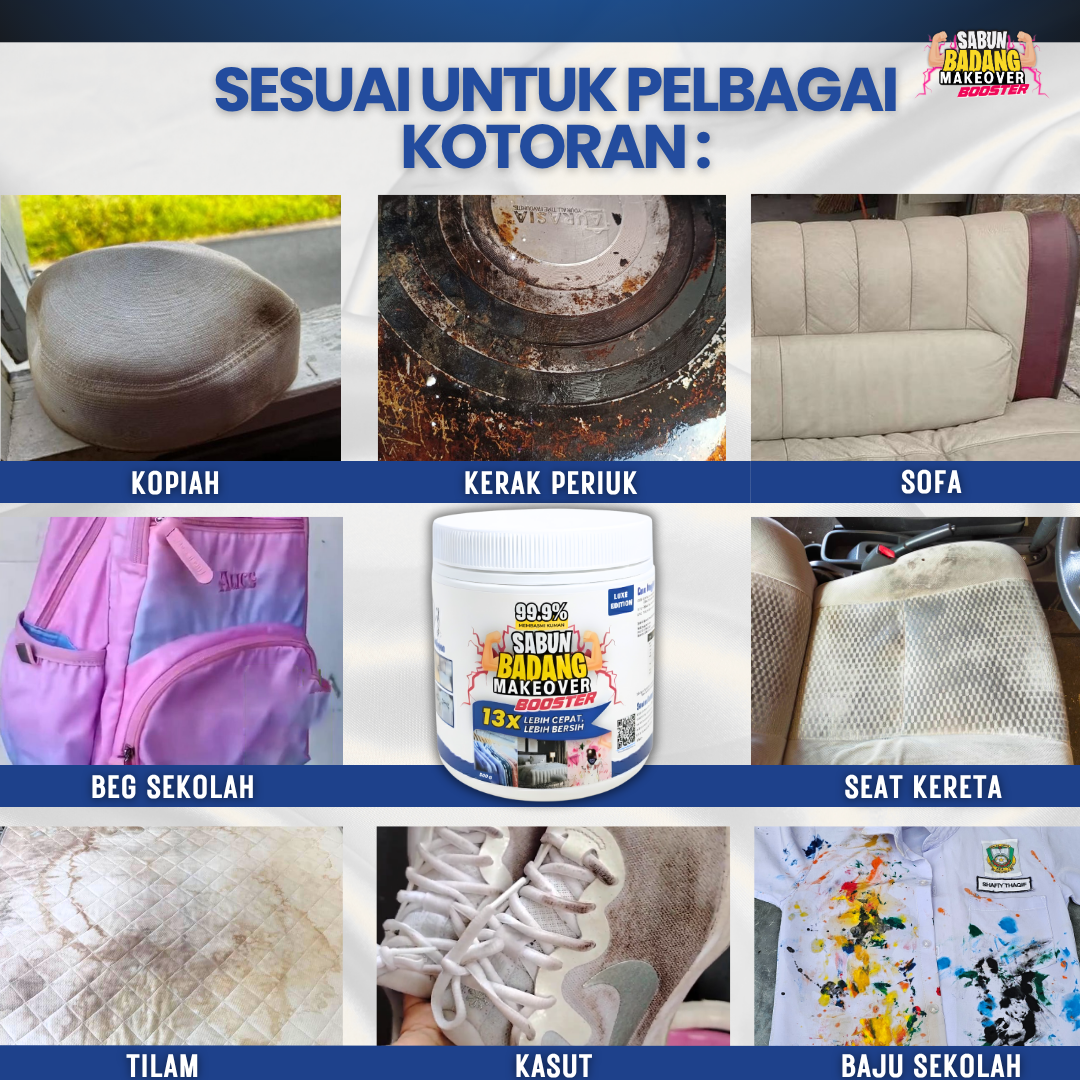 Badang Makeover Luxe Edition 500g Sabun Badang Bersih Cepat Berkesan Sesuai Untuk Semua Jenis Pakaian Rendam Tanpa Bau Hapak 13x Lebih Bersih