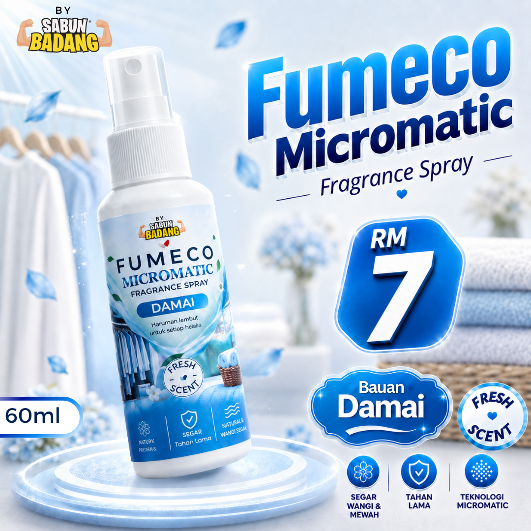 SPRAY FUMECO MICROMATIC BAHAGIA- FRAGRANCE SPRAY BY SABUN BADANG