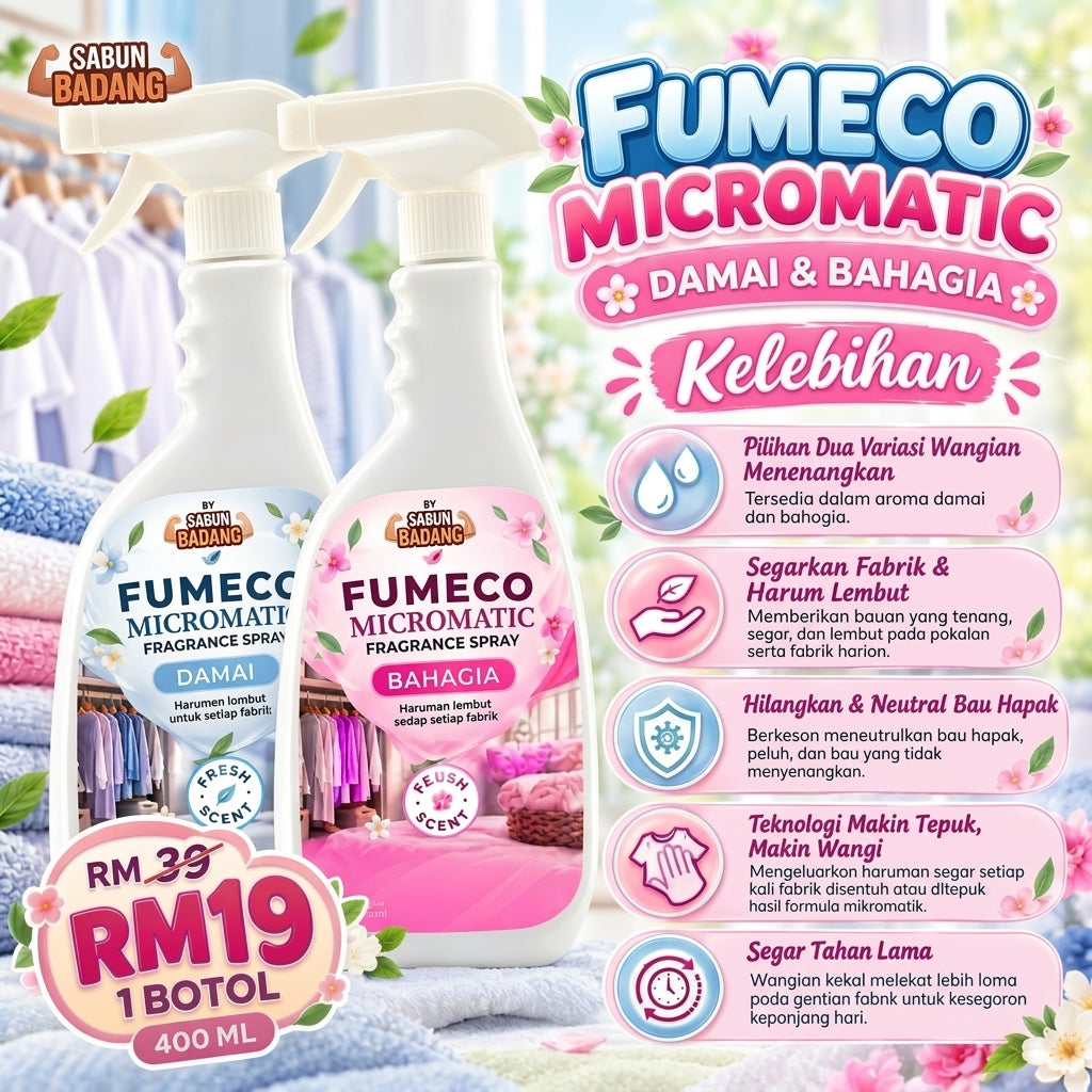 Sabun Badang Fumeco Micromatic 400ML Fragrance Spray Pewangi