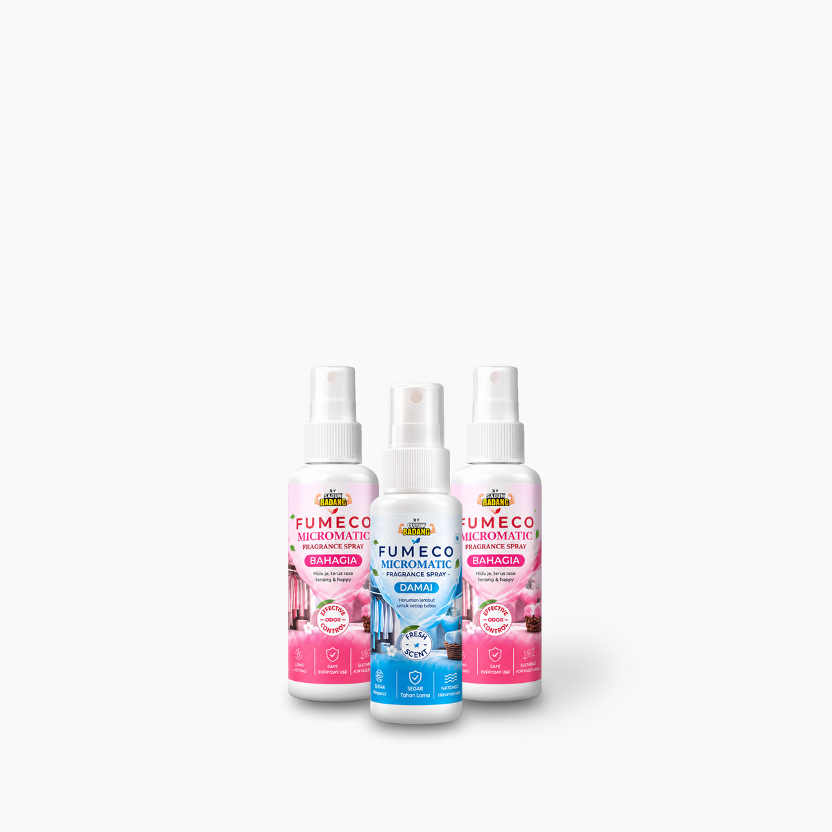 PROMO MERDEKA BELI 2 PERCUMA 3X SPRAY FRAGRANCE MICROMATIC BAHAGIA + DAMAI