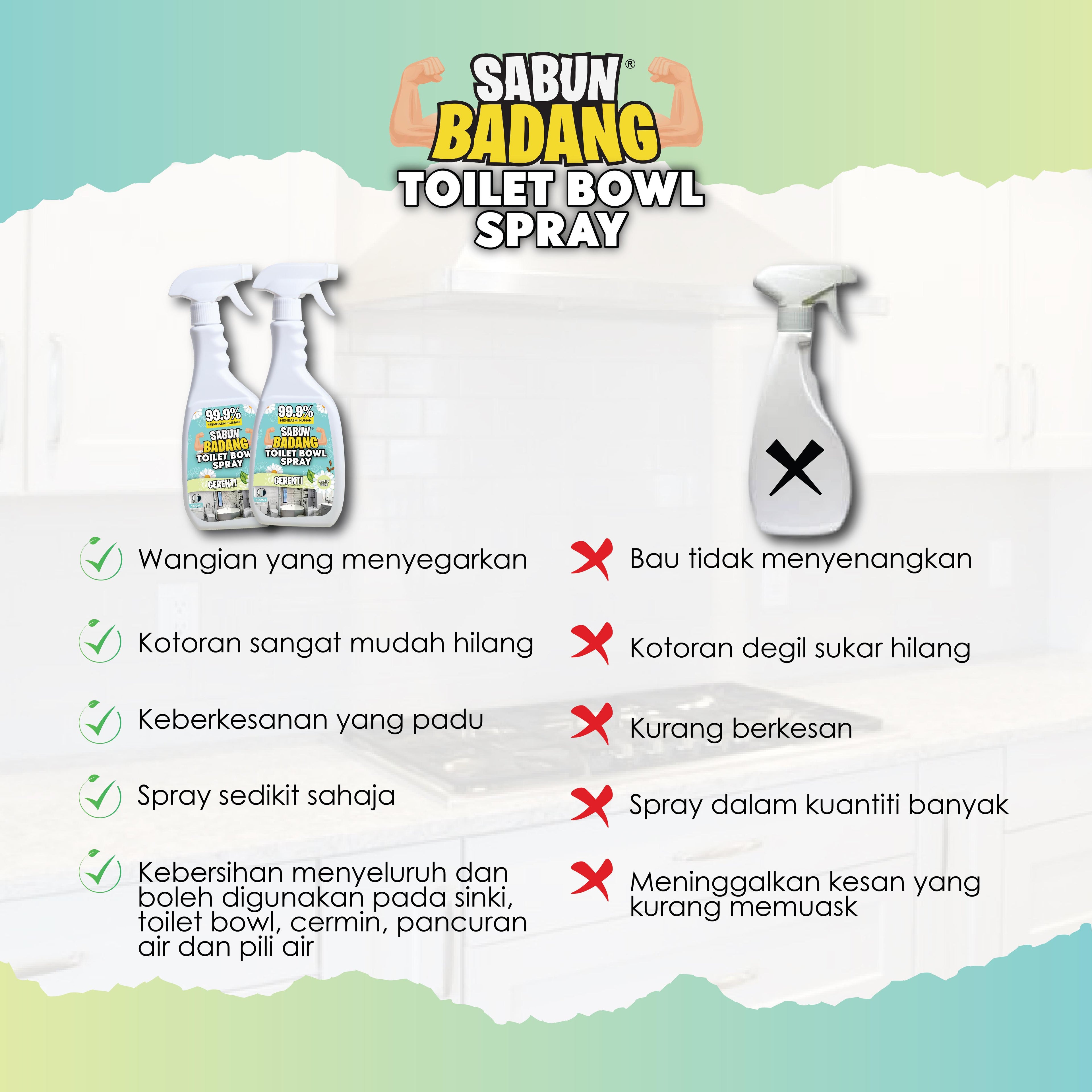 SABUN BADANG TOILET BOWL SPRAY - WANGI | BERSIH FREE SHIPPING