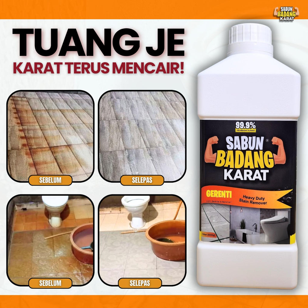 Sabun Badang Karat Viral Power Magic Instant Stain Remover Cleaner Rust Mold Lumut Kesan Daki Bintik Hitam Degil Scum Watermark Air Boring Cat Kotoran Mozaic Mozek Lantai Bathroom Bowl Tong Gas Paip Meja Batu Bengkel Dinding Pool Rumah Banjir Toilet