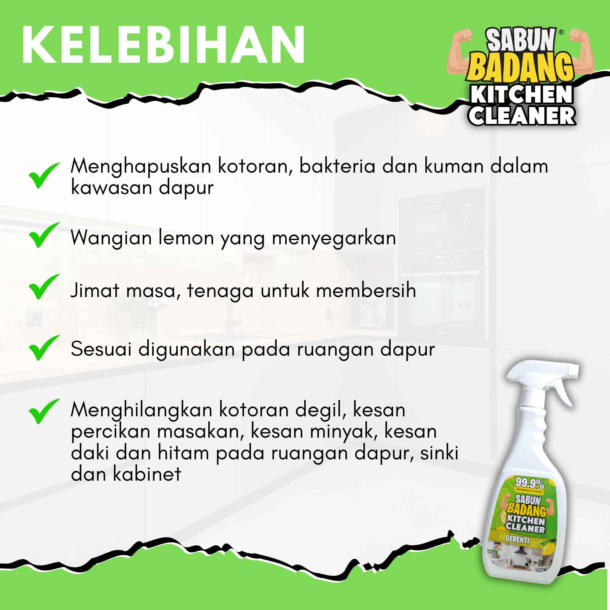 SABUN BADANG KITCHEN CLEANER - BERSIH BERSERI | LICIN | WANGI FREE SHIPPING
