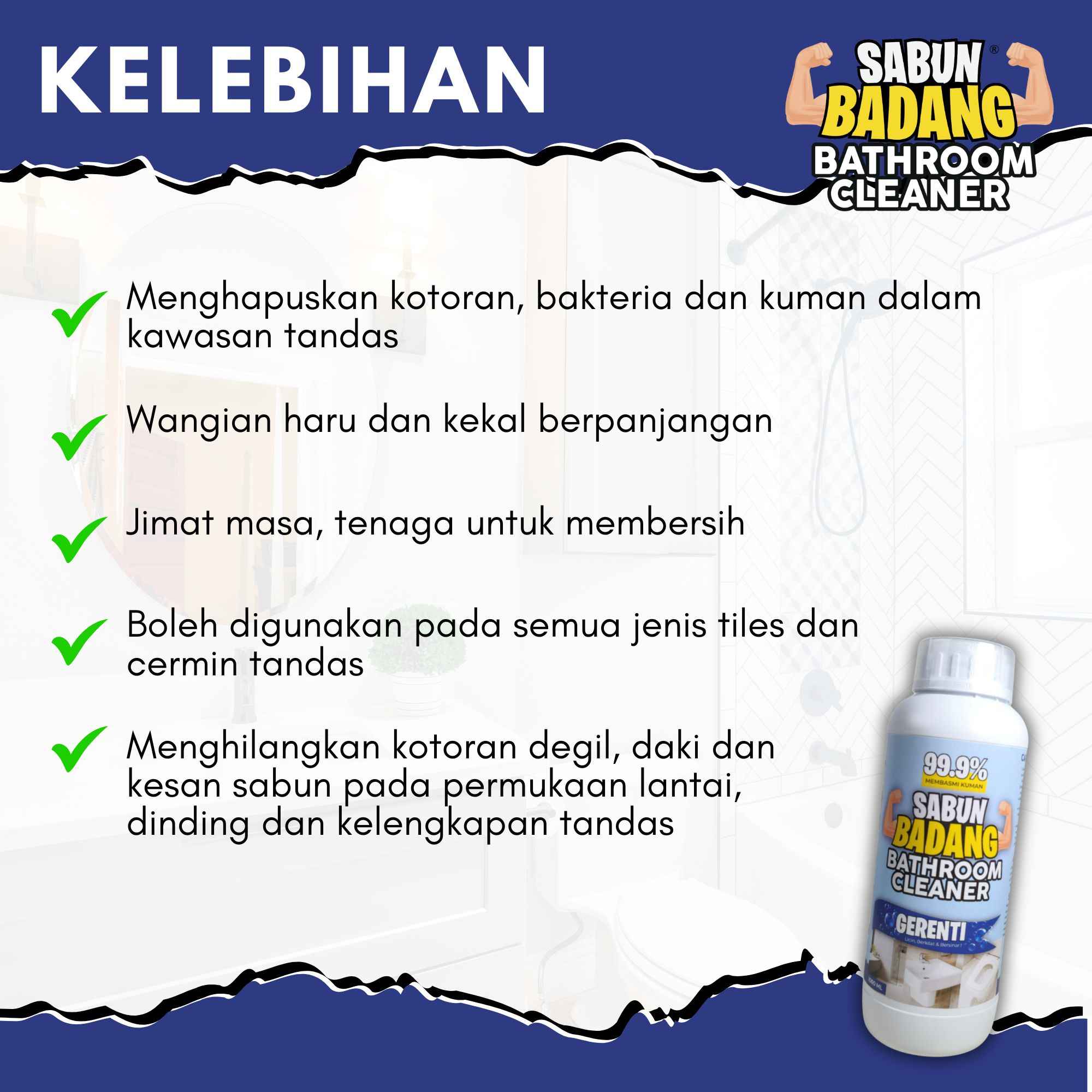 SABUN BADANG BATHROOM CLEANER - CUCIAN HARIAN | BERSIH BERSERI | MACAM BARU FREE SHIPPING