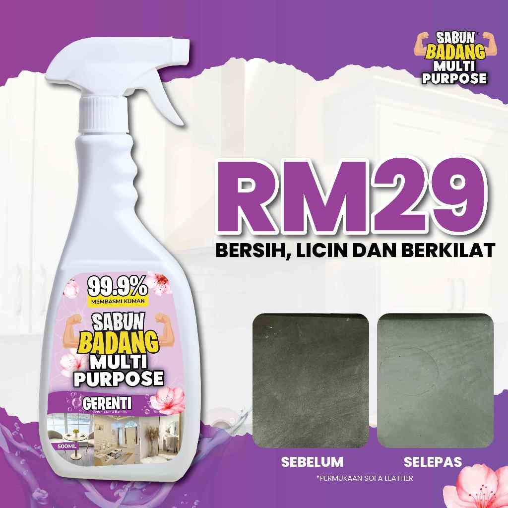 Spray multipurpose Sabun Badang Power Kesan Kotoran Tak Perlu Sental Sesuai Untuk Kesan Tompok hitam Di Kerusi Soda Car Seat Muntah Susu Kerusi Office Lipstick Tompoh Putih Sofa Velvet